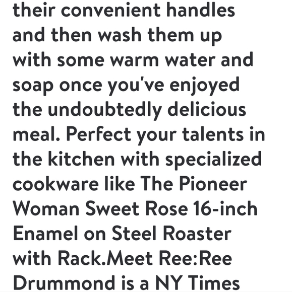 ❤️ New Pioneer Woman Sweet Rose Roaster With Rack - Picture 4 of 9